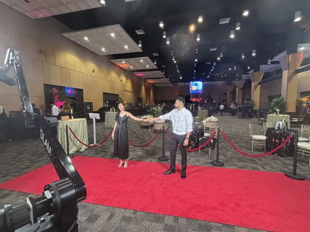 GlamBot setup on the red carpet