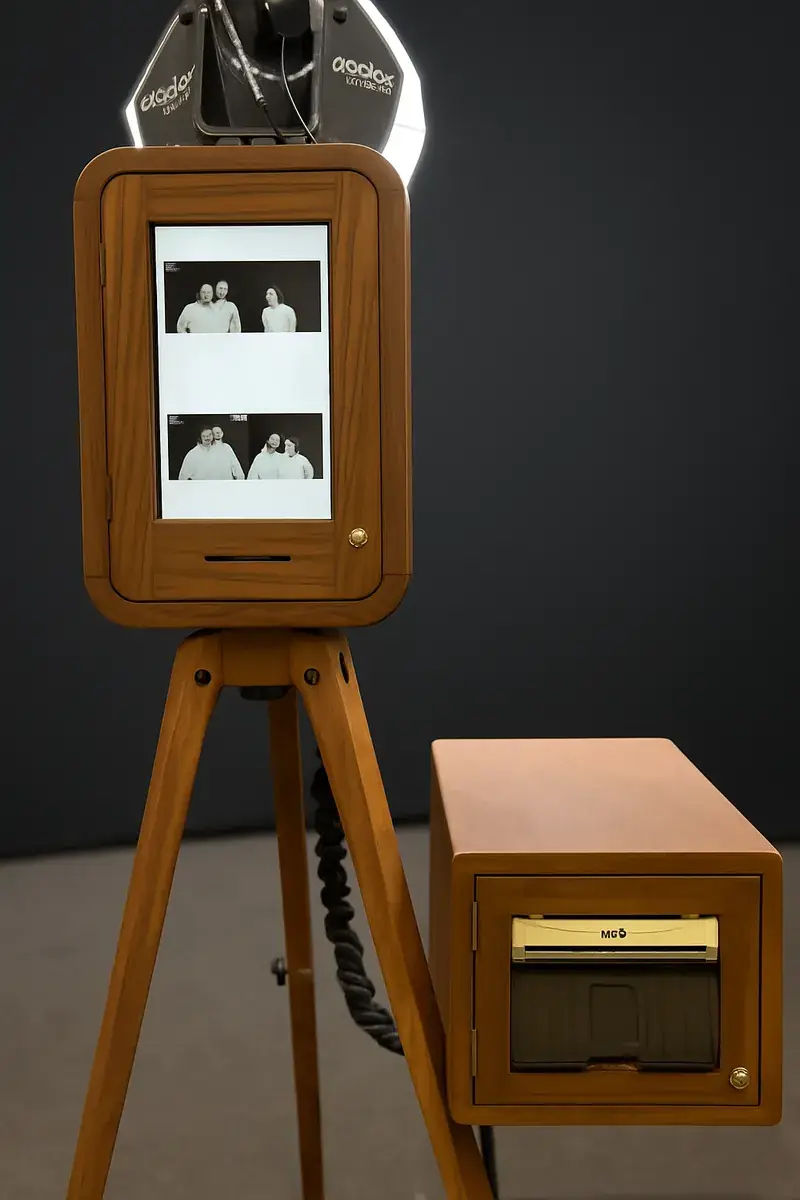 Black and white glam photo booth setup