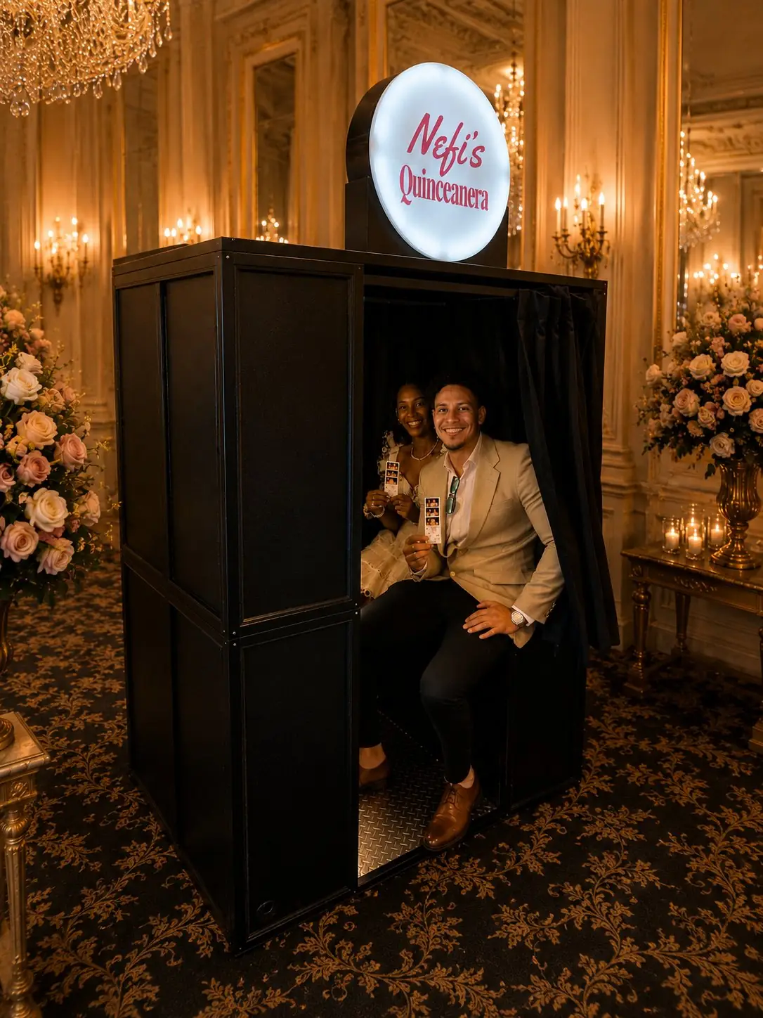 MojoHaus enclosed booth at a quinceanera