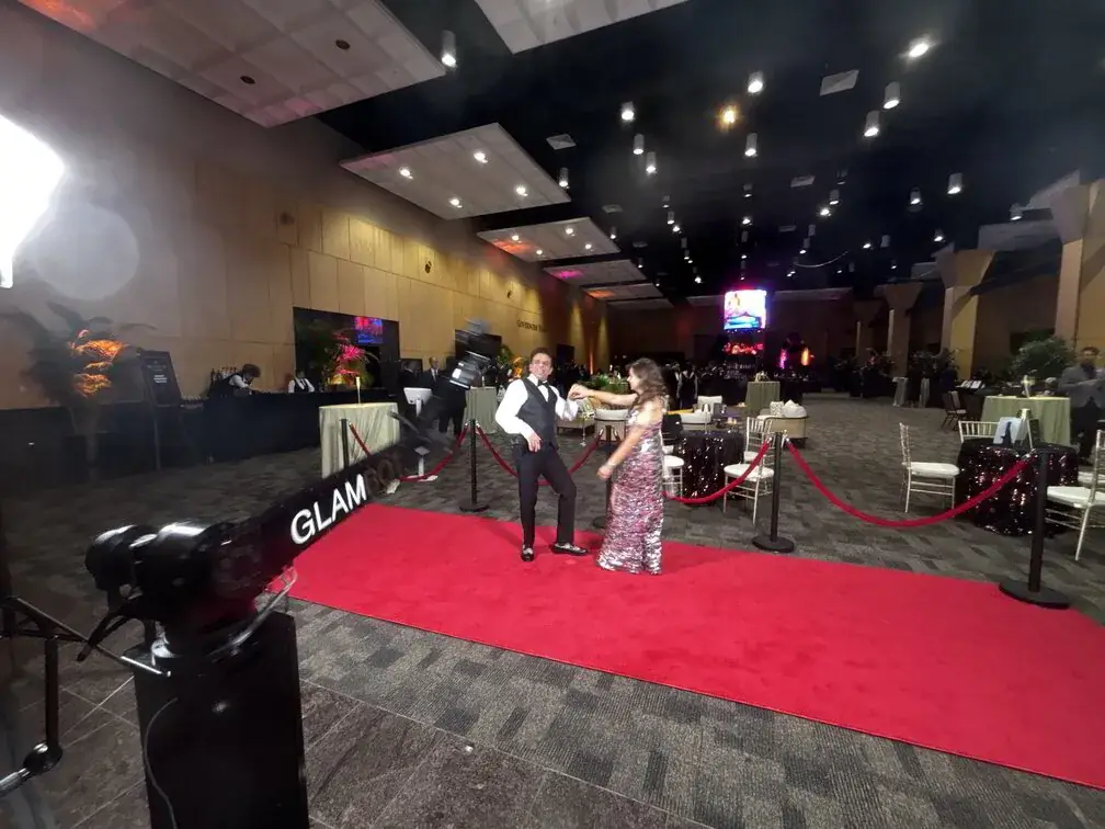 Guests posing for the GlamBot