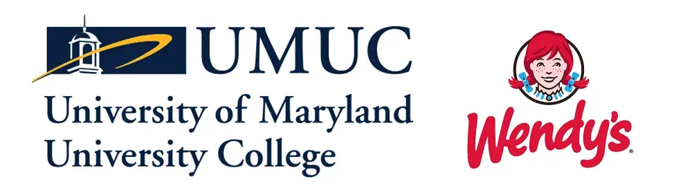 Logos of the University of Maryland University College and Wendy's
