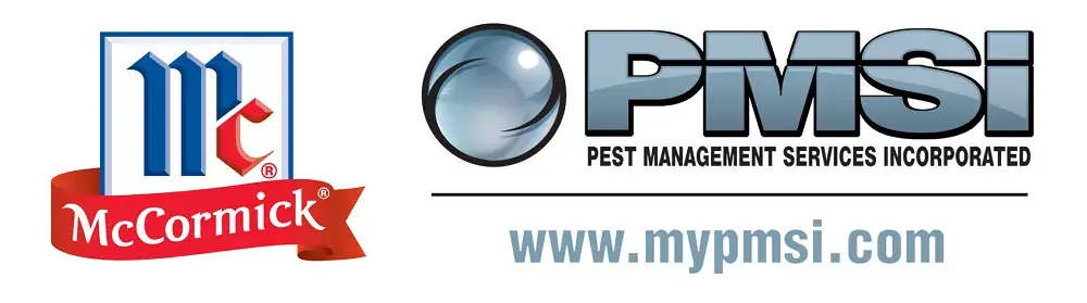 Logos of McCormick and PMSI Pest Management Services Incorporated