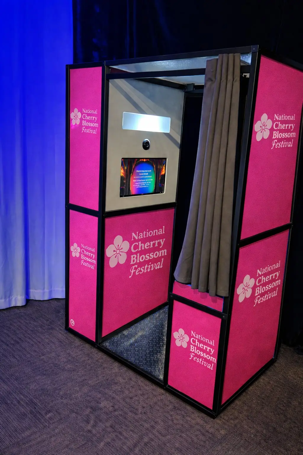 MojoHaus enclosed photo booth wrapped in National Cherry Blossom Festival branding